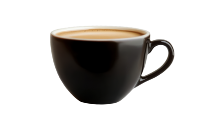 Black cup of tea isolated on white background 