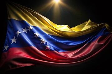 Venezuela Independence Day: Night Photography, July 5th Celebration Banner with Flag