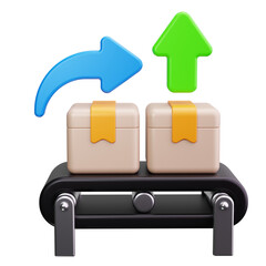 Sorting Conveyor 3d render icons