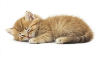 sleeping kitten seen from above