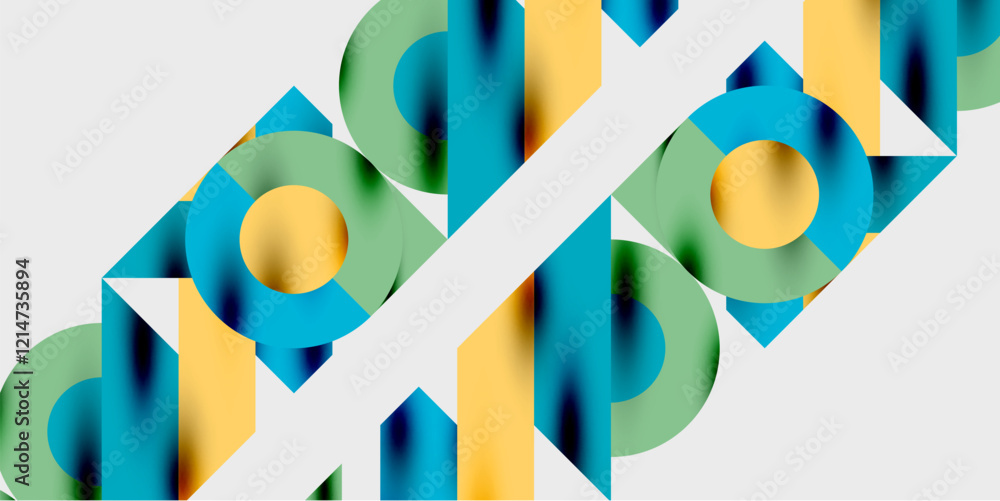Poster Vibrant abstract background circles with smooth gradients, creating a dynamic and modern design. Ideal for creative, tech, or contemporary-themed projects
