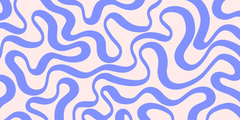 Cool Groovy Striped Texture. Abstract Geometric Lines Y2k Pattern. Brush Hand Drawn Background.