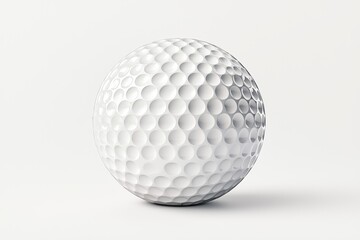 A close-up of a golf ball showcasing detailed dimples on the surface, ideal for sports-related themes, advertising, or golf club promotions.