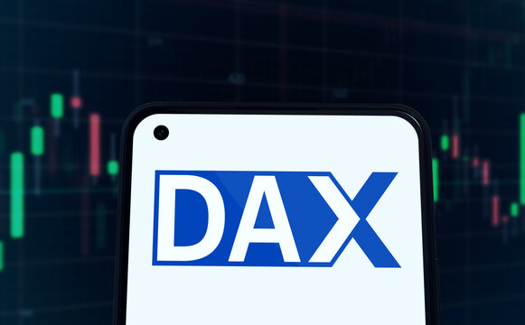 DAX German stock market index value rise or fall on stock exchange - 23.01.2025 Warsaw, Poland
