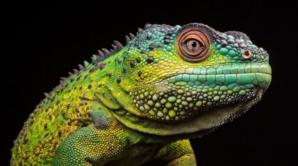 Obraz premium Lizard Portrait in High Contrast Background