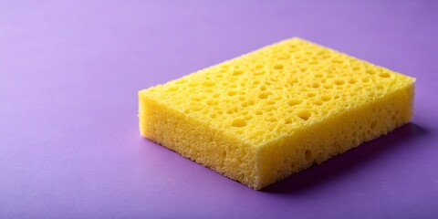 Vibrant Lemon Yellow Eva Foam on Purple Background - Stock Photo