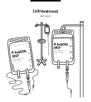 This illustration is an IV(intravenous, hospital drip) used in the hospital.