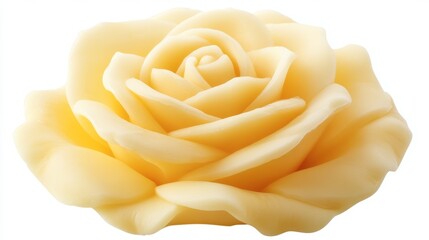Fresh beautiful yellow rose isolated on white background with clipping path