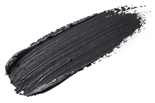 Black paint stroke isolated on transparent background
