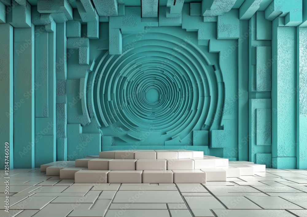Poster 3d render of a tunnel with background