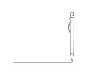 One continuous line drawing of pen. Pencil symbol of education. Concept vector art for university or college. Editable stroke. Doodle line illustration