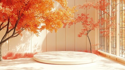 Autumnal Minimalist Showcase Podium