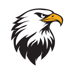 eagle head profile black white yellow  logo v3