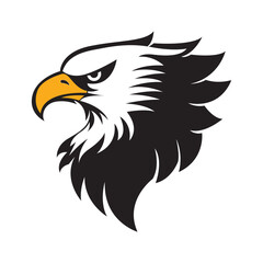 eagle head profile black white yellow  logo v4