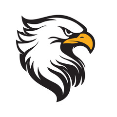 Fototapeta premium eagle head profile black white yellow logo v10