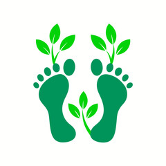 print with green leaf