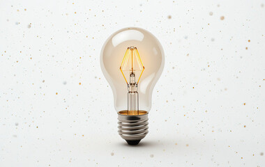Cartoon light bulb isolated on transparent or white background, PNG