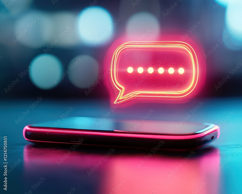 Aufkleber a glowing chat interface on a smartphone showing quick query resolution.