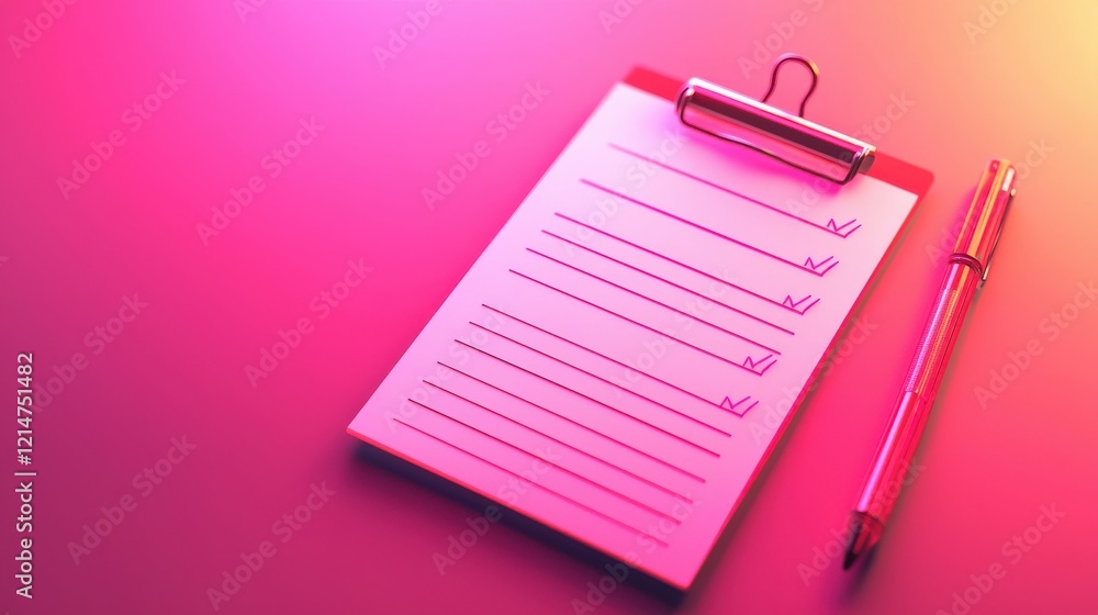 Poster a glowing checklist representing tasks completed for customer resolutions.