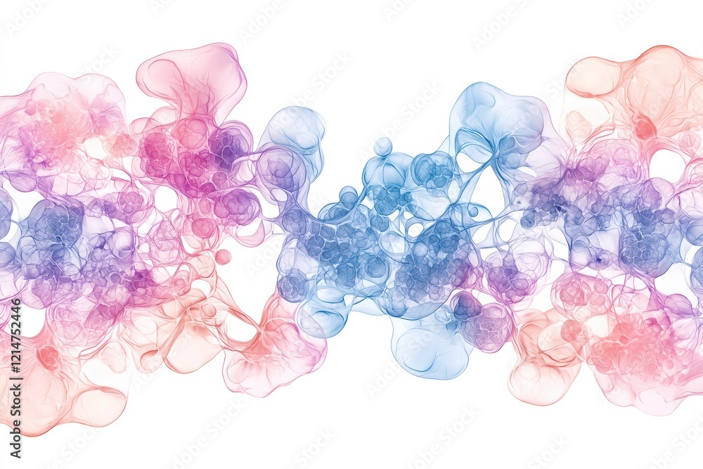 Aufkleber This abstract image showcases colorful smoke waves blending in vibrant pink and blue tones, creating an enchanting and dynamic visual effect.