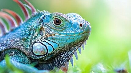 Fototapeta premium Vibrant Iguana in Nature with Professional Lighting