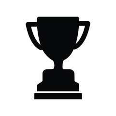 Champions Cup solid black line icon. First place cup badge. Goblet icon. Trendy flat isolated symbol sign for: illustration, outline, logo, mobile, app, emblem,