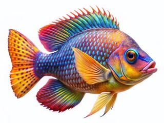 Fototapeta premium Vibrant Tropical Fish Isolated, High-Resolution Stock Photo: Colorful Marine Life & Aquatic Creatures