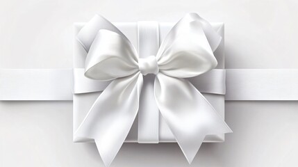Elegant Close-Up Gift Box with White Bow for Celebrations and Presents