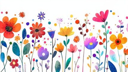 2D floral wallpaper