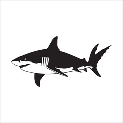 Powerful Shark Silhouette in Dramatic Pose