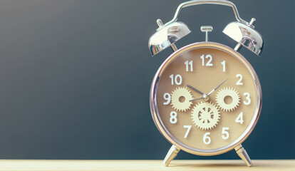 clock with visible gears symbolizes effort and time
