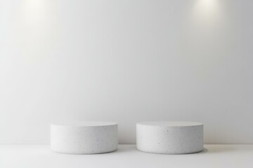 Minimalist White Display Podiums