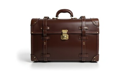fancy suitcase isolated solid white background