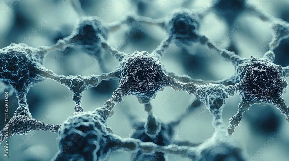 Poster interconnected cellular network microscopic view