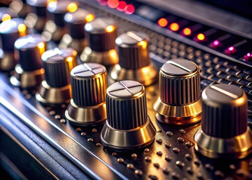 Vintage Amplifier Volume Knobs - High-Resolution Stock Photo