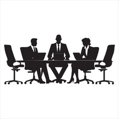 Obraz premium Business Team in Meeting Silhouette