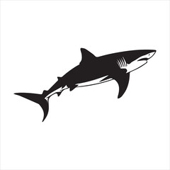 Powerful Shark Silhouette Against a Light Background