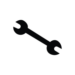 Outline wrench line icon in black. Repairs concept or illustration, tool sign symbol. Trendy flat style isolated logo for app, graphic design, infographic, web