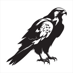 Powerful Falcon Silhouette Design for Print or Web