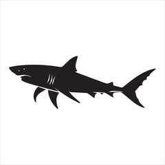 Powerful Shark Silhouette Against a Light Background