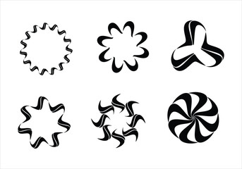 Circle frame logo collection round border design shape icon abstract for decorative vintage doodle element for design in vector illustration