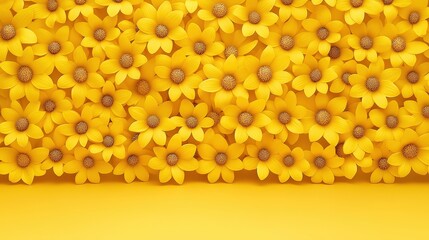 Sunny Floral Backdrop: A vibrant backdrop of cheerful yellow flowers creates a warm and inviting atmosphere, perfect for showcasing products, branding, or adding a touch of spring to your designs. 