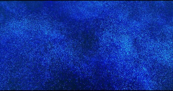 Shimmering particles flowing smoothly, creating a mesmerizing and continuous sparkling blue background effect. Seamless Loop, 3D Render