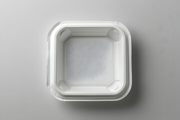 White Empty Food Container on White Background