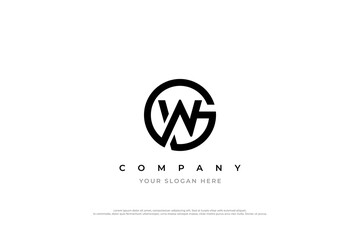 Initial Letter WG or GW Logo Design