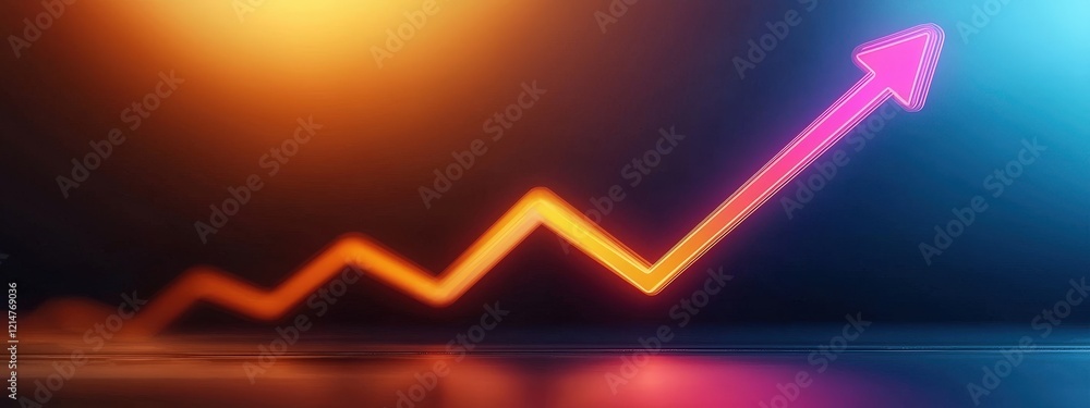 Aufkleber a glowing line graph showing growth in customer satisfaction metrics.