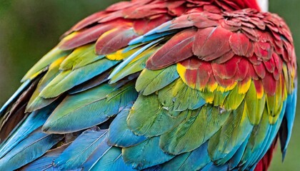 Obraz premium Macro Photograph Highlighting the Intricate Details of Purple Macaw Feathers