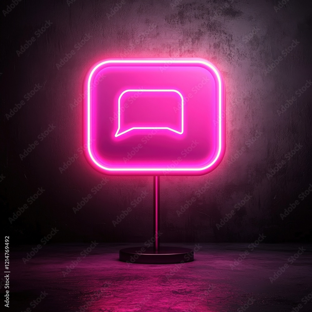 Poster a glowing message notification indicating instant customer query responses.