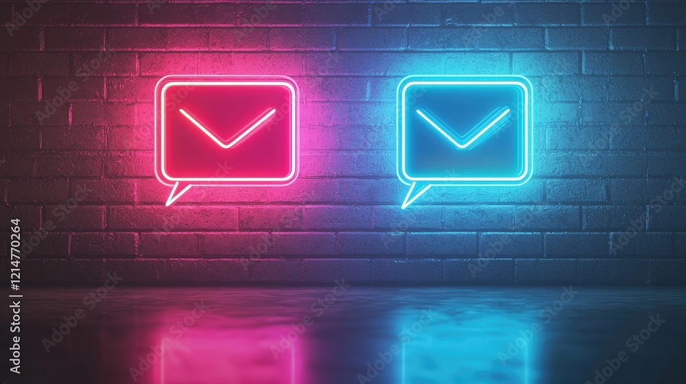 Poster a glowing message notification representing instant responses.
