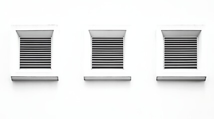 Minimalist vents arranged symmetrically against a bright white background